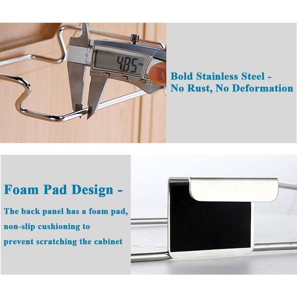 Trash Bag Holder Stainless Steel Cabinet Door Hanging Kitchen Garbage Bin - Picture 6 of 7